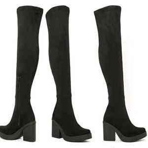 Miista - Emi thigh high faux suede boots